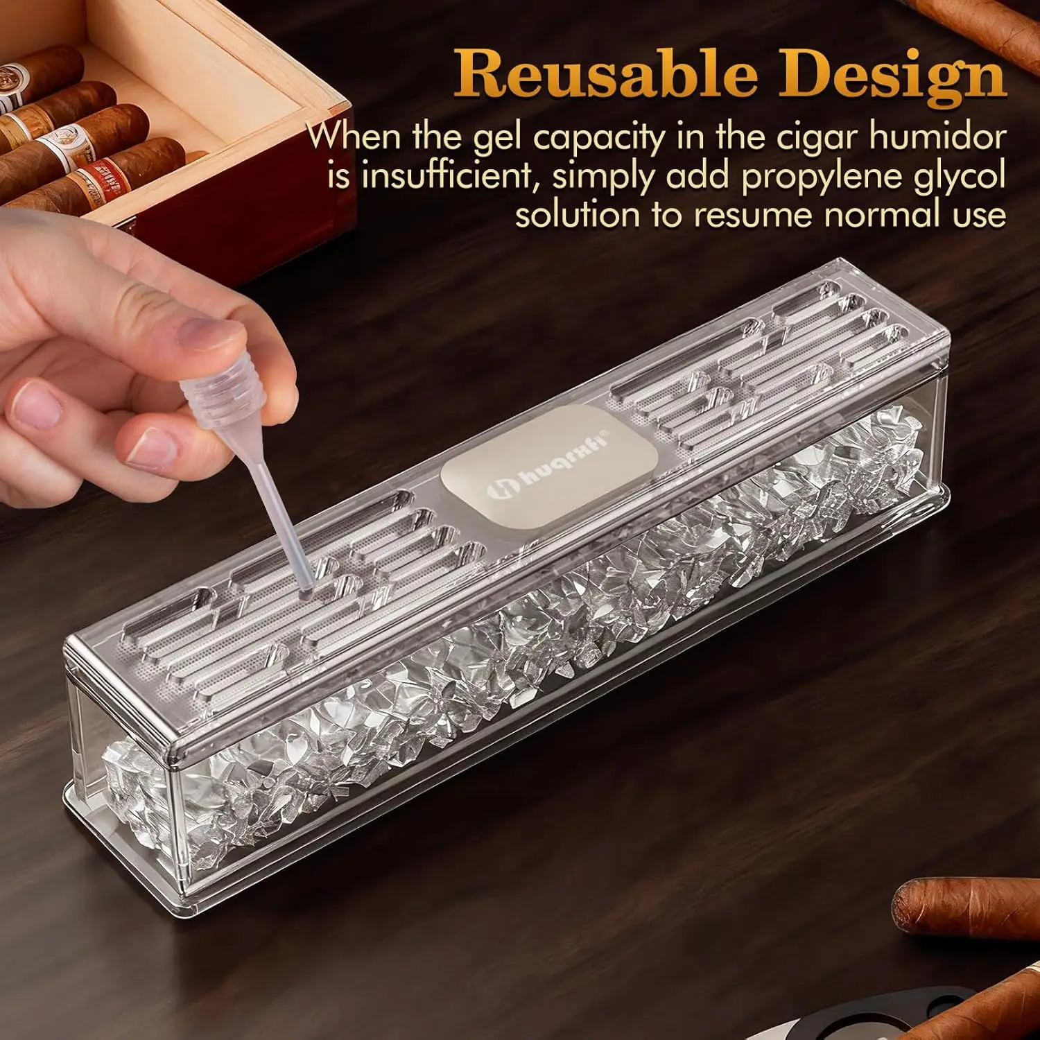 Pre-Filled Cigar Humidifier 4-Pack – Crystal Gel for 65-70% Humidity, Humidor Accessories view 5