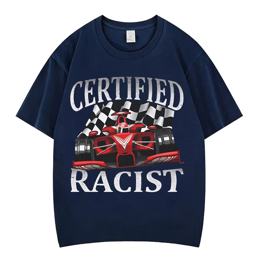 Lustiges, professionell zertifiziertes Racist Racing Meme Grafik-T-Shirt für Herren, modisches Vintage-T-Shirt aus Baumwolle, lässiges Gothic-Punk-T-Shirt – Detail 3