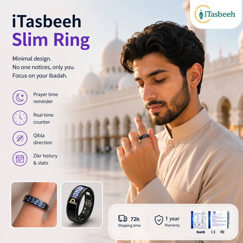 QB806 Smart Tasbeeh Zikr Ring Digital Counter LED Health Tracker Prayer Times Ring Wholesale Supplier OEM