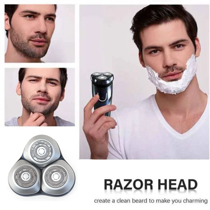 Per Xiaomi Mijia S101 Rasoi elettrici Sostituisci la lama Barba Trimmer Rasoio Rasatura dei capelli Testa di ricambio-Blu + Argento