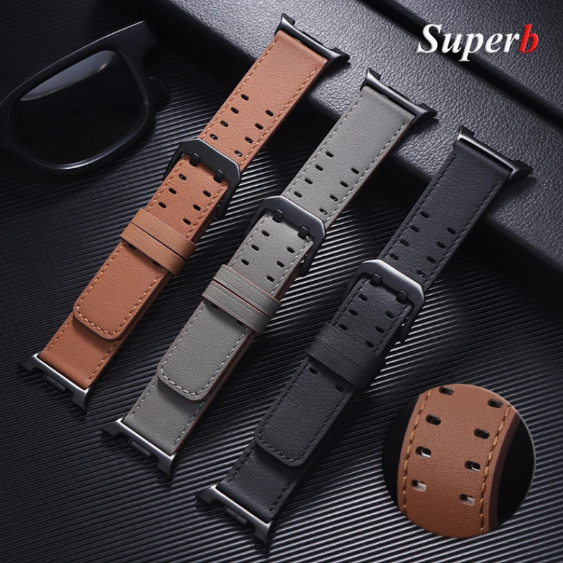 

Кожаный ремешок без зазоров для Samsung Galaxy Watch 8 Classic, сменный ремешок 46 мм для Galaxy Watch 8, 44 мм, 40 мм, аксессуары для браслета