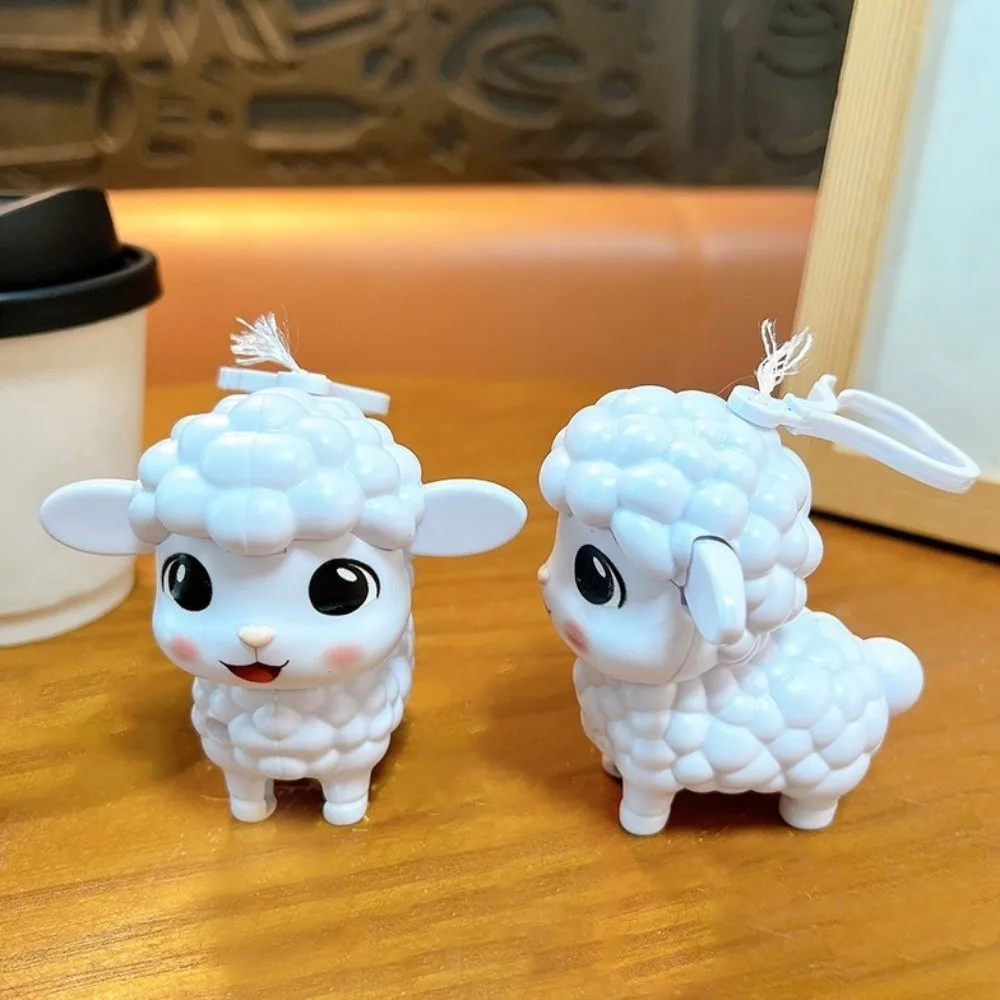 Kawaii Flying Sheep Keychain Cute Pull Cord Stretchable Little Lamb Pendant Telescopic Pull Rope