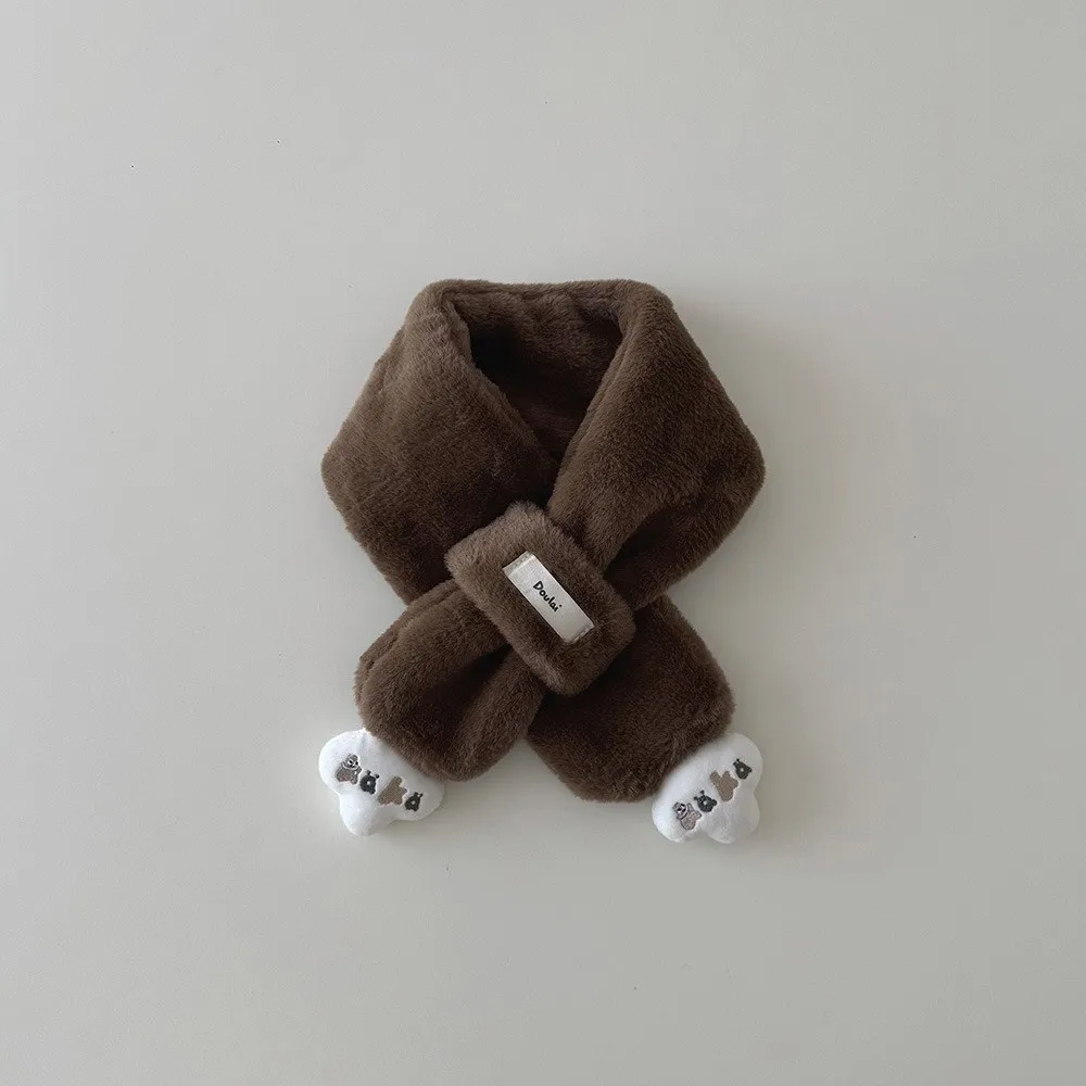 

Fashion Cute Cartoon Scarves Windproof Cold Proof Warm Scarf Thickned Comfortable Cross Neckerchief Autumn Winter