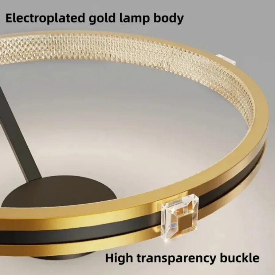 모던 LED 천장 조명, 원형 럭셔리 크리스탈 장식 조명, 식당 거실 서재 실내 LED 펜던트 조명