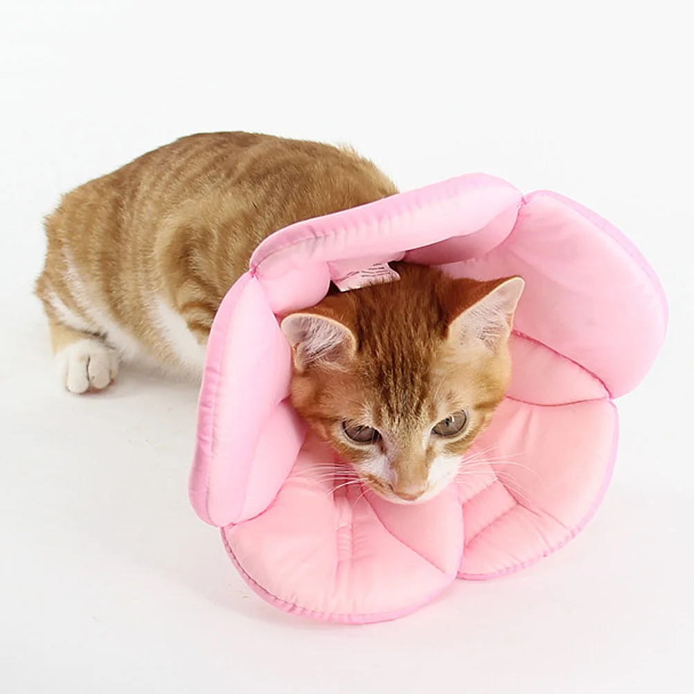 

Pet Protective Flower Elizabethan Collar Pink Size Recovery Neck Circle Anti-Lick Collar for Dog Wound Protection Rashes