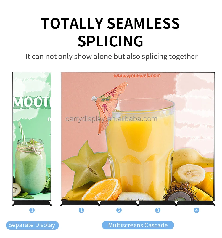 Outdoor Movable LED Digital Poster with Wheels Smart Kiosk Movable Advertising Board - view 3