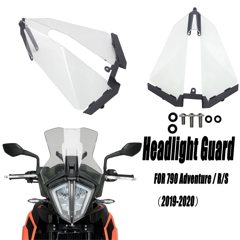 

Motorcycle Headlight Guard Protector Grille Grill Cover Acrylic Lamp Pat Compatible For 790 Adventure/R/S 2019 2020