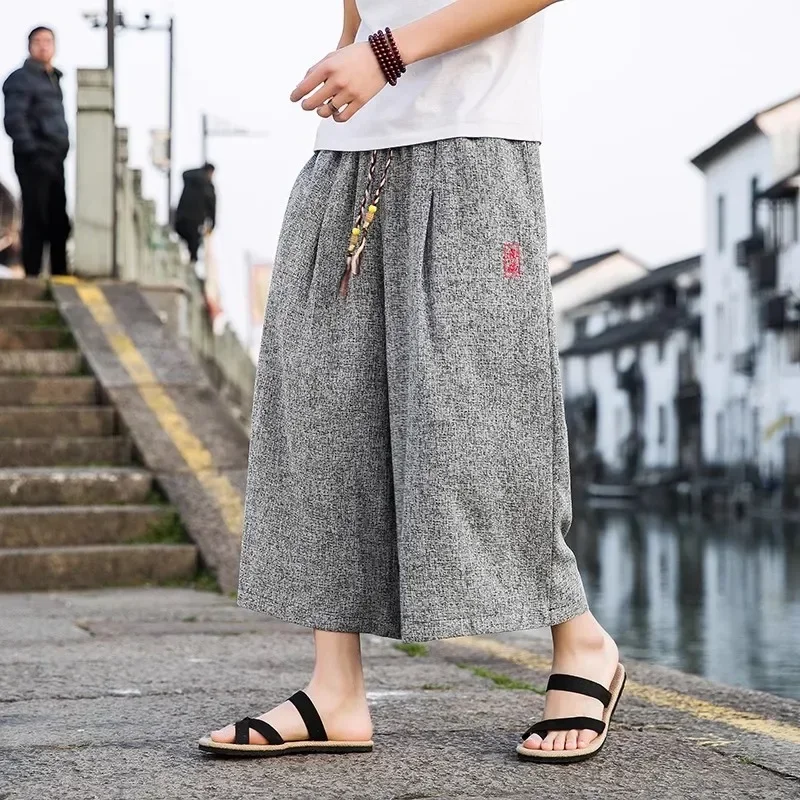 Men’s Harem Pants 2024 Summer Men Baggy Shorts Vintage Streetwear Sweatpants Male Loose Wide leg pants