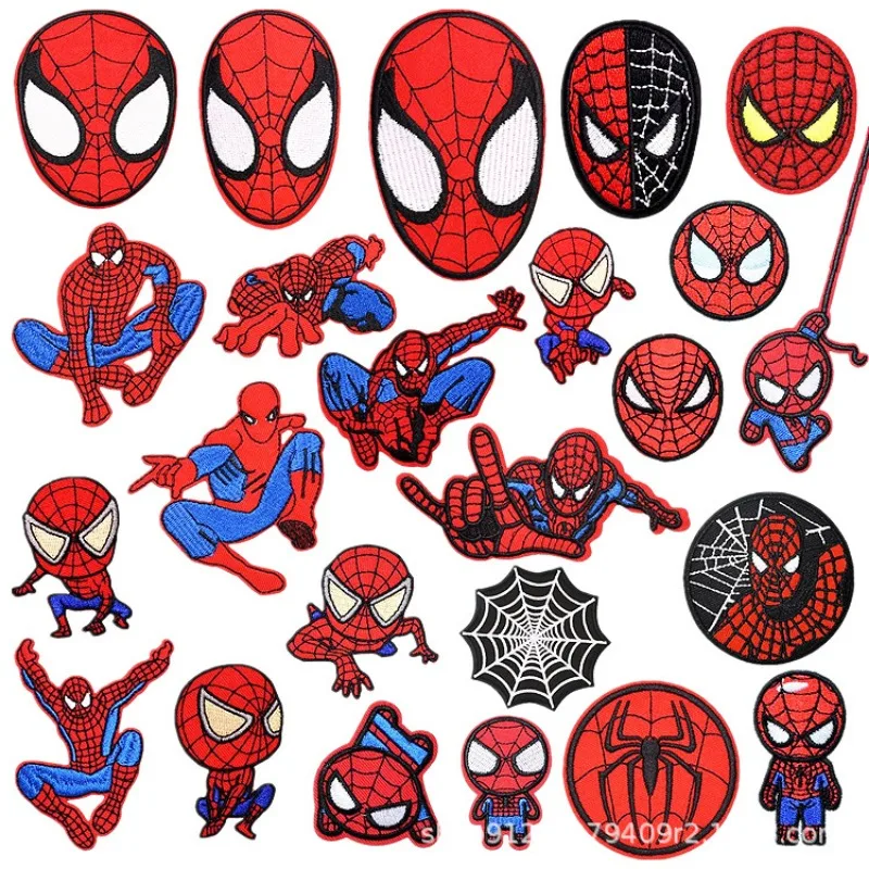 20/24PCS Marvel Spider-Man Patches on Clothes Cartoon Iron on Patch for Clothing Jacket Pants Accessory Patches Garment Sticker