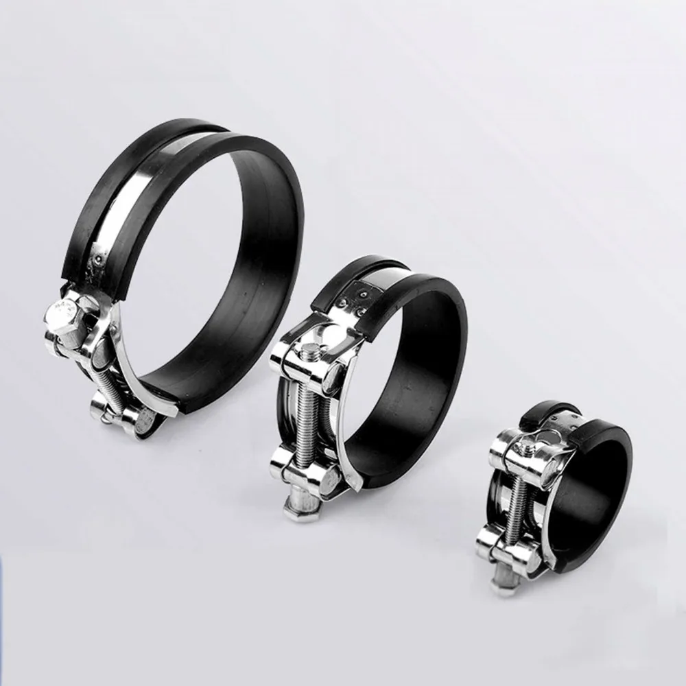 304 SS European‑Style Reinforced Strong Hose Clamp Built‑in Rubber Liner Anti‑Slip High‑Clamping‑Force Pipe Clip For Water Pipe