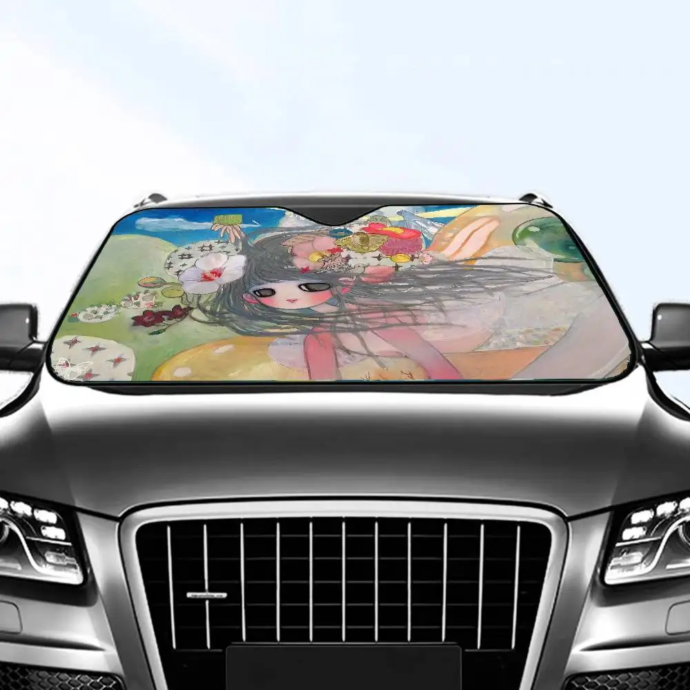 A-Aya T-Takano حماية شمسية للسيارة زجاج أمامي ساخن ظلة نافذة السيارة غطاء الزجاج الأمامي ظل الشمس حاجب الشمس التلقائي