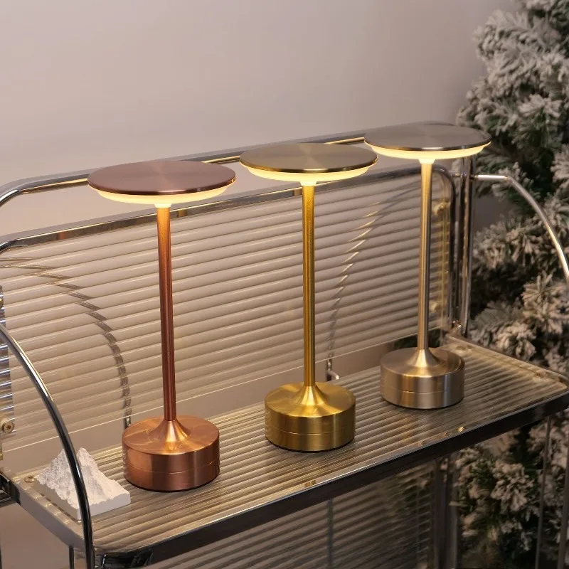 

LED Touch Table Lamp Dimmable USB Rechargeable Portable Wireless Minimalist Reading Light for Bedroom Restaurant Hotel Bar