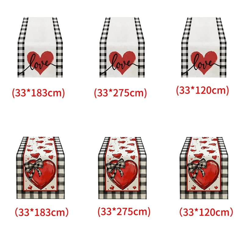 

Valentine's Day Table Runner Red Heart Polka Dots Decorative Farmhouse Table Decoration For Kitchen Dinning 33 X 183Cm B 1 PCS