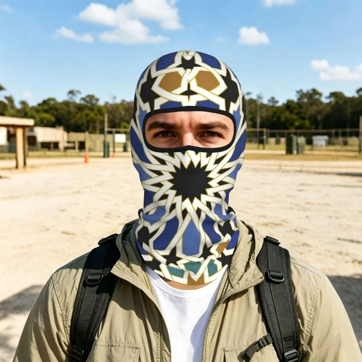 Arabic Tile I Breathable Thin Balaclava Full Face Mask Sun Protection Neck Gaiter For Motorcycle Cycling Fishing Outdoor