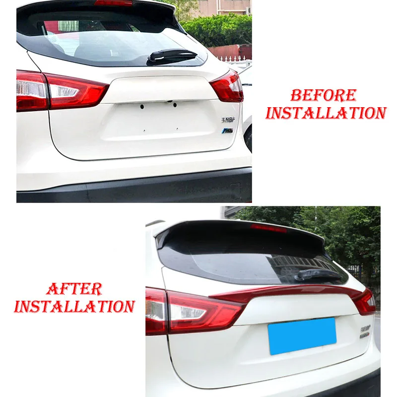 Car Spoiler Wing For Nissan Qashqai 2016-2019 Rear Trunk Wing Trim Diffuser Tail Fin Body Kits Tuning Auto Exterior Accessories