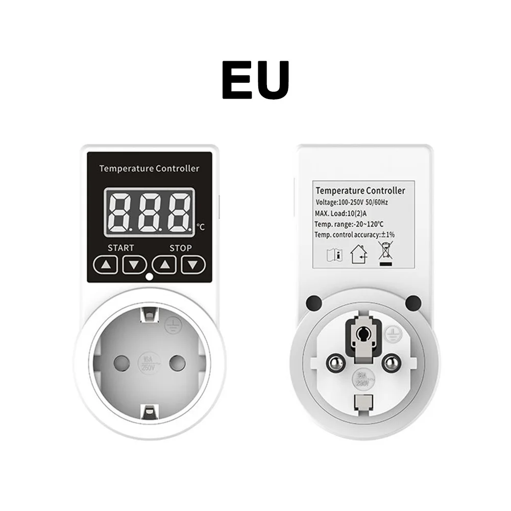 Temp Controller Thermostat Socket Greenhouse Control User Friendly Temperature Tool Temperature Control 1.8 M Cable Sensor