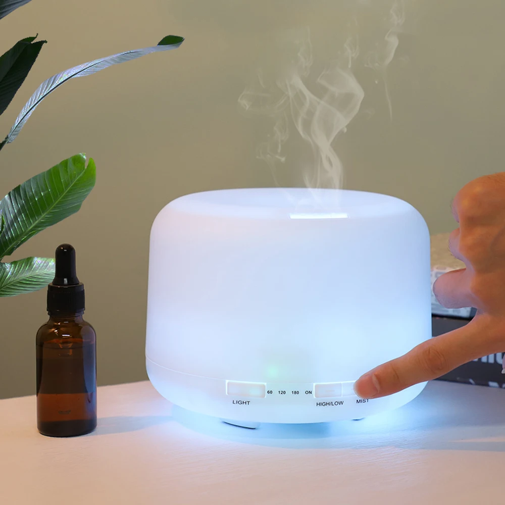 500ml Remote Control Essential Oil Diffuser Air Aroma Humidifier Aromatherapy Machine Timer Setting 7 Color LED Light Auto Off