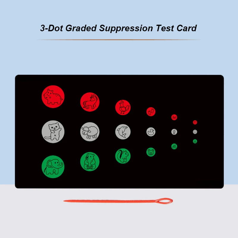 

3-точечная оцененная тестовая карта подавления, красный, зеленый, тест, центр ингибирования периферийных устройств, вогнутый обзор, офтальмологический продукт