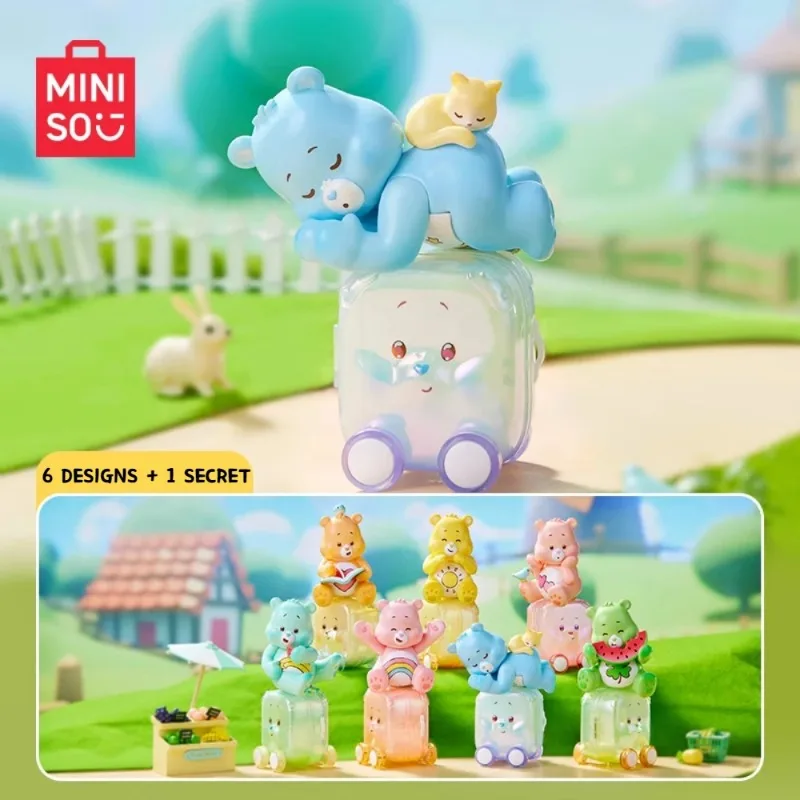 

Новая серия счастливых путешествий MINISO Carebears, коллекция украшений для фигурок, хобби, детские игрушки, подарок-сюрприз