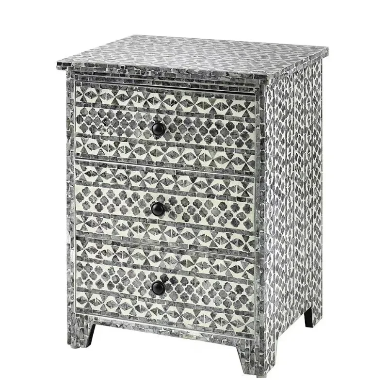 High quality inlaid side table, mother bedside table, living room, bedroom handmade