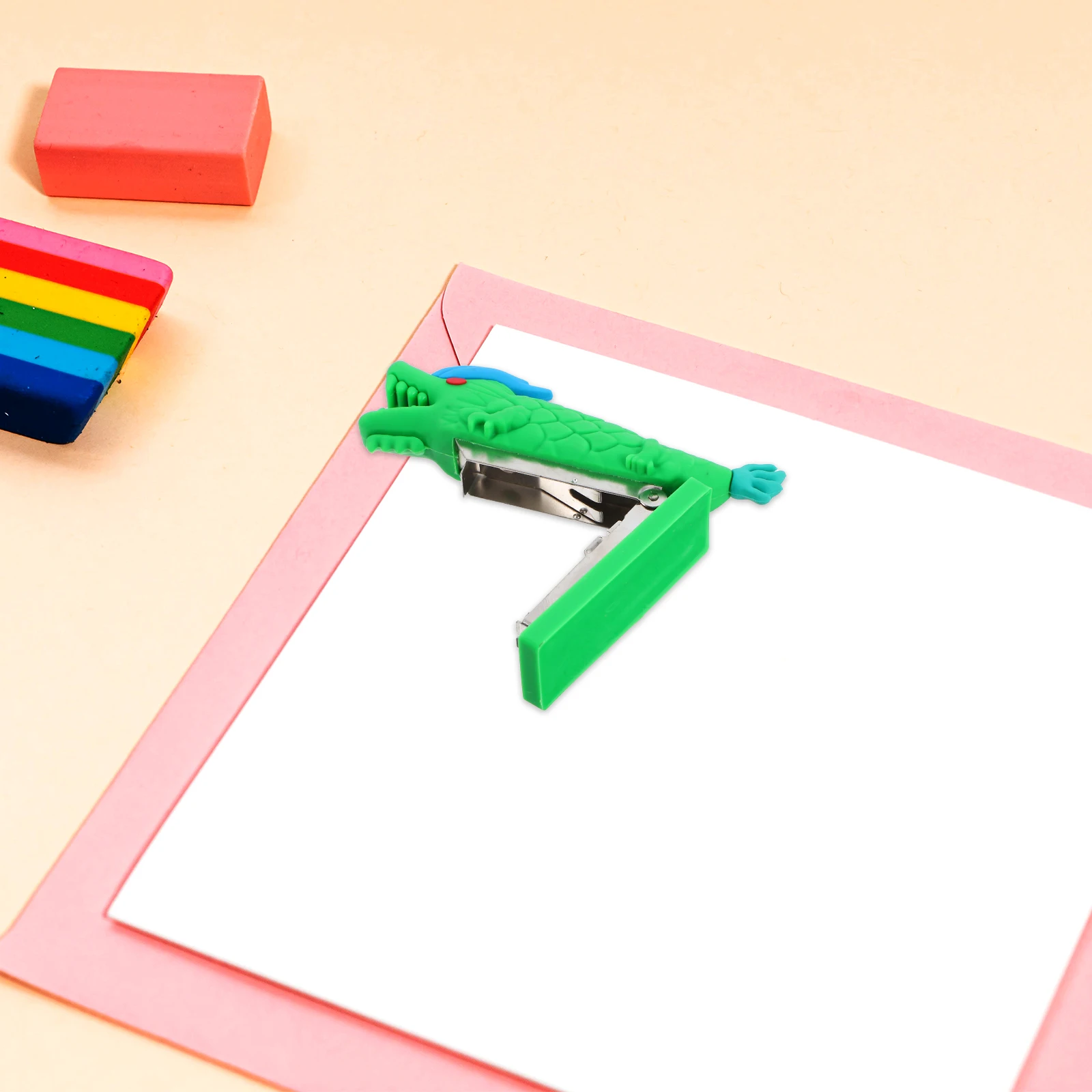 1Pcs Mini Cute Cartoon Dragon Stapler Hand Stapler For School Desktop Office Environment Stainless Steel Staples