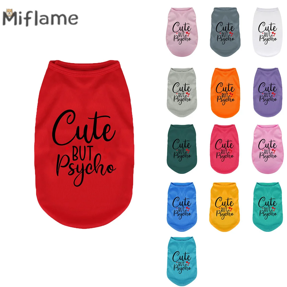 

Miflame Summer Puppy Vest Shirts Sleevelss Pajamas For Pets Dogs Clothing Teddy Spitz Letter Print Small Dogs Clothes Cat Outfit