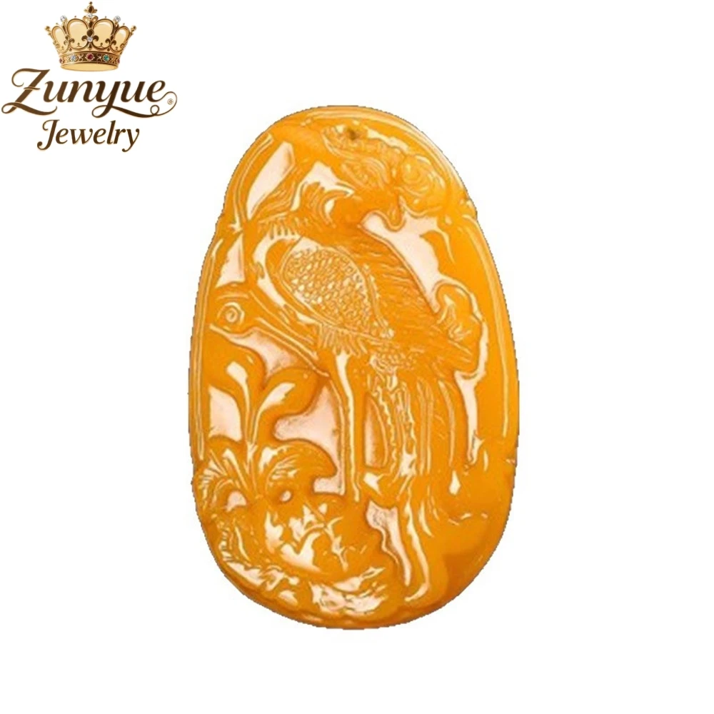 High-End Natural Yellow Dragon Jade Phoenix Jade Pendant Luxury Quality Jewelry Fashion Jewelry Exquisite Elegant Charms Popular