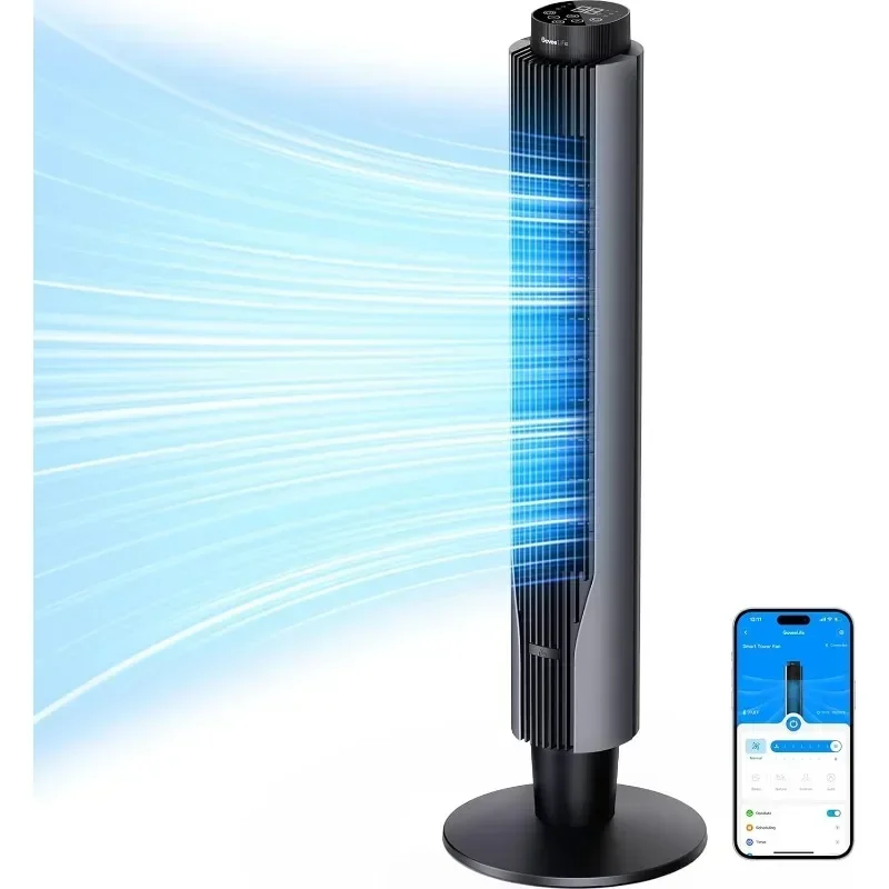 GoveeLife Smart Tower Fan 2023 Upgraded, 42 Inch WiFi with Aromatherapy and Temp Sensor, Oscillating 8 Speeds 4 Modes