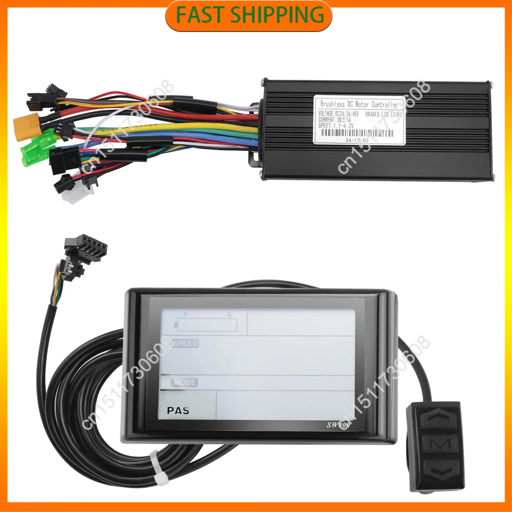 اشتري الآن 36 فولت 48 فولت 750 واط 1000 واط ثلاثة وضع 12 أنابيب فرش 30A تحكم خنق طقم فرامل مجموعة مع شاشة LED SW900 E-Bike Acc