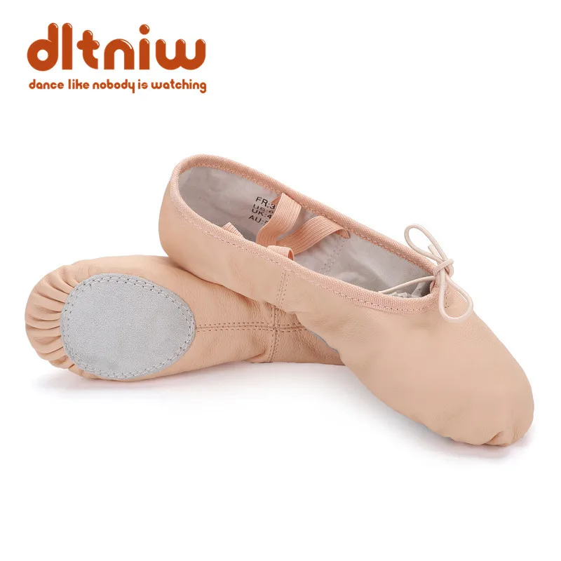 شباشب باليه احترافية للنساء والفتيات والأطفال الصغار من الجلد الطبيعي Zapatillas للسيدات حذاء رقص بنعل منفصل بالكامل