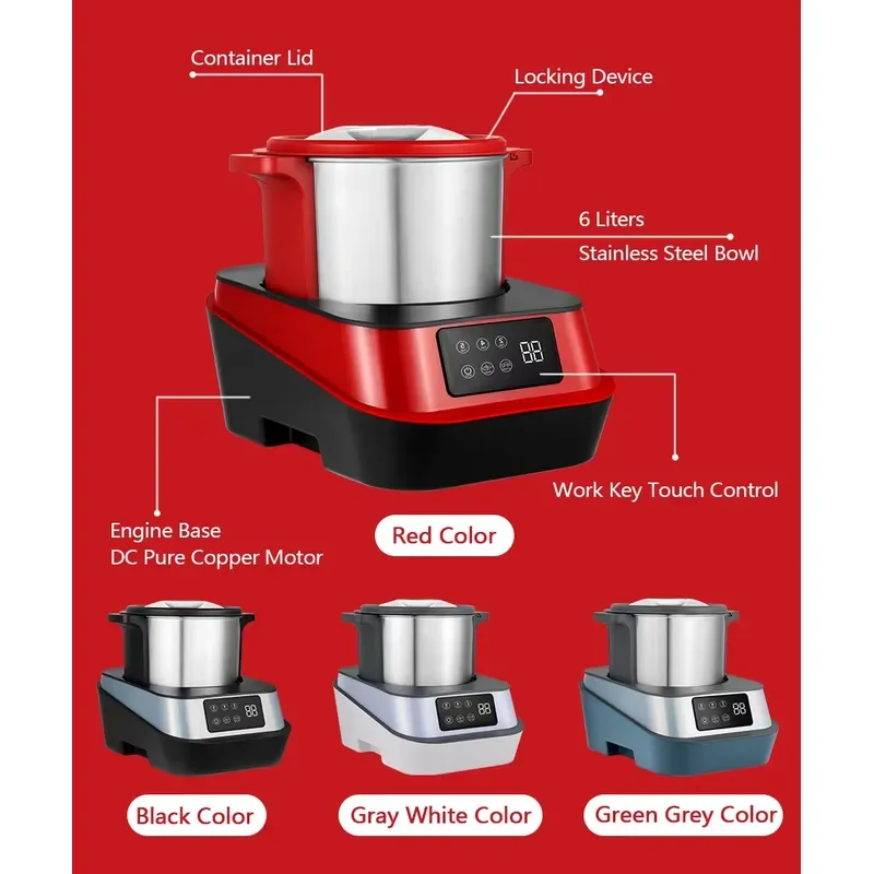 New intelligent touch control Fufu pounding machine 1000W automatic heating and stirring bird's nest food making machine,