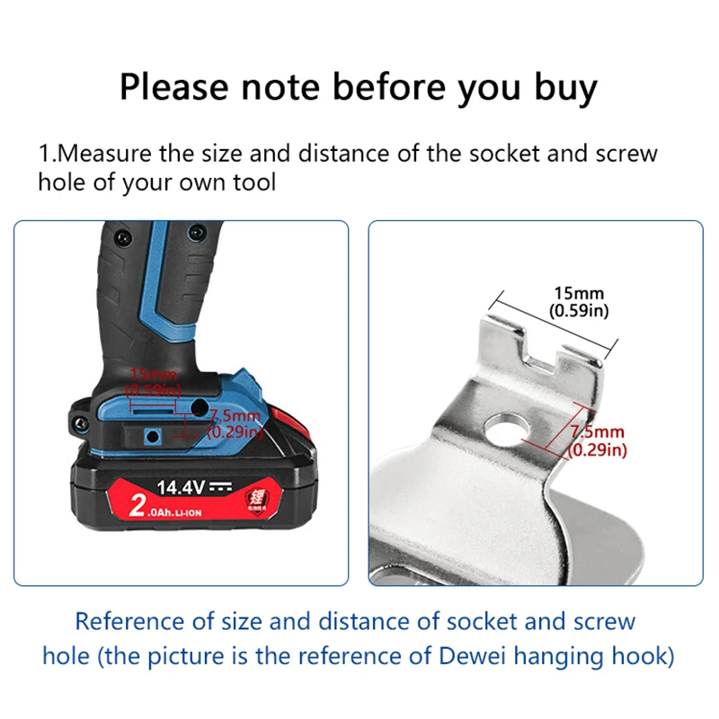 電動ドライバーツール、金属フック、バックル、ハンドドリル、インパクトレンチ、ベルト、ネジ、1個