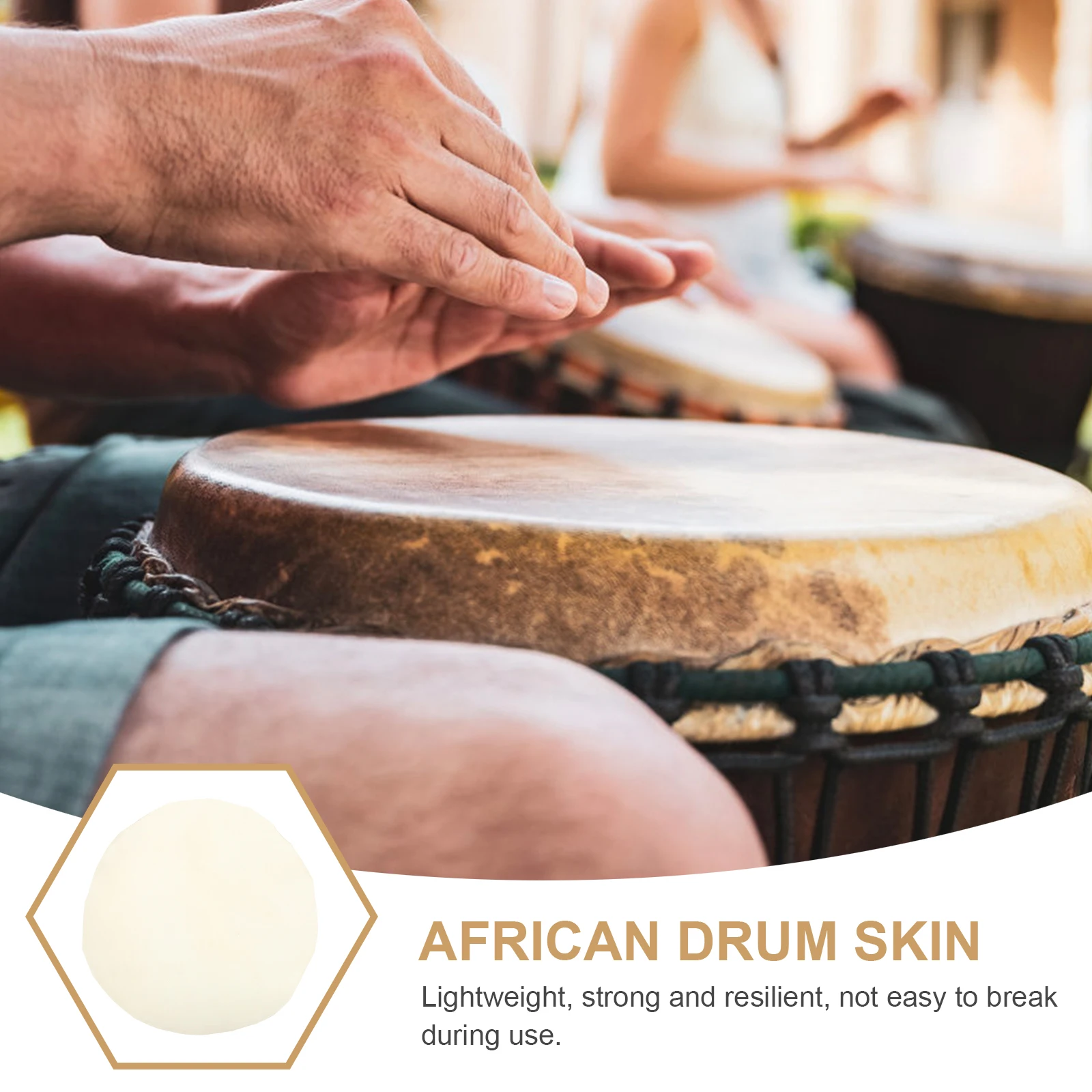 African Drum Skin Drum Cover Replacement African Drums Surface Drum Goat Skin Fittings Percussion accessory Random Style