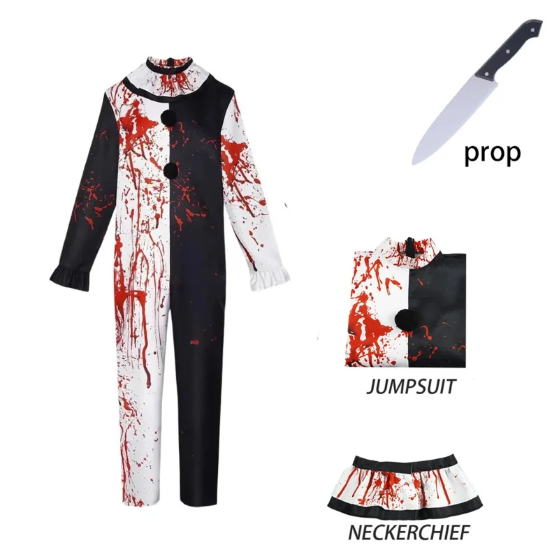 Cyin stock Art The Clown Cosplay Movie Terrifier 2 Halloween costume Clown bloodstain men's and women's cosplay costumes