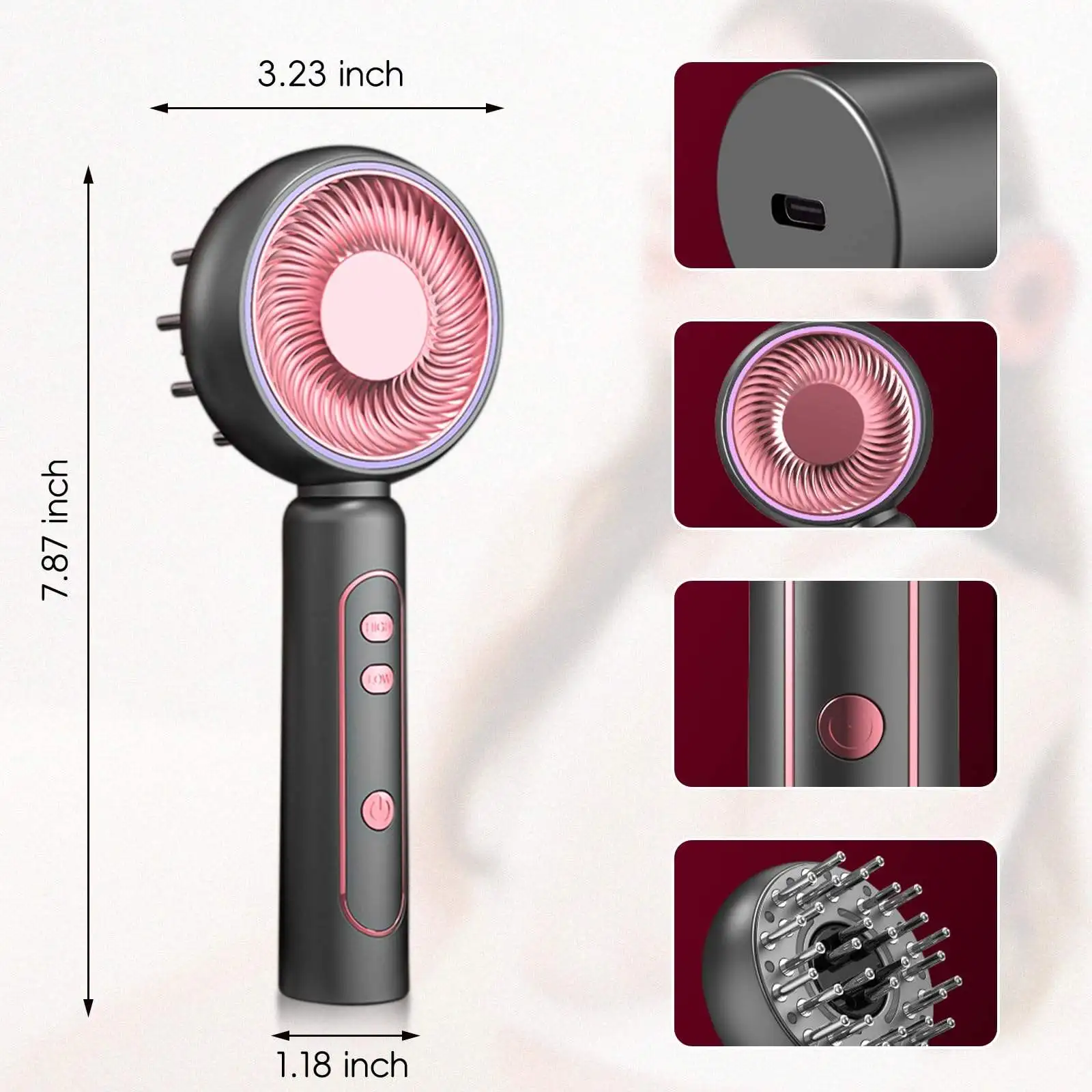 

Head Electric Oil Applicator Comb Red Light Anti Hair Loss Hair Growth Device Electric Scalp Massager
