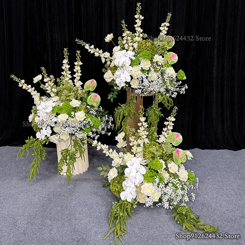 

Новая свадебная зеленая гортензия, роза, пол, цветочная композиция, фон, подвесной цветочный ряд, стол, центральный шар, декор, вечеринка