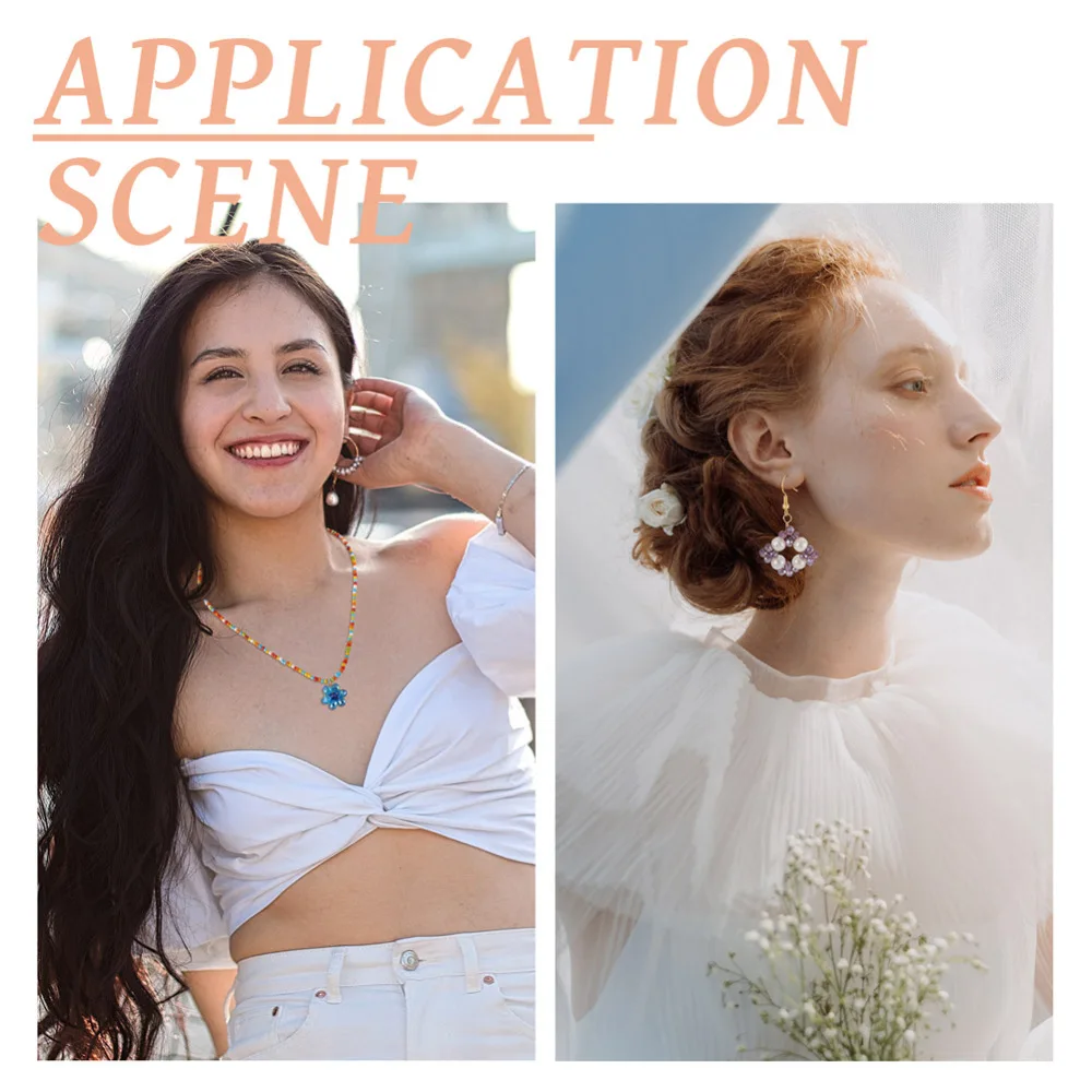 30Pcs Glass Beaded Pendants Flower Wire Wrapped Glass Pearls Charms with Loop for Spring Necklace Earrings Connectors Dangles