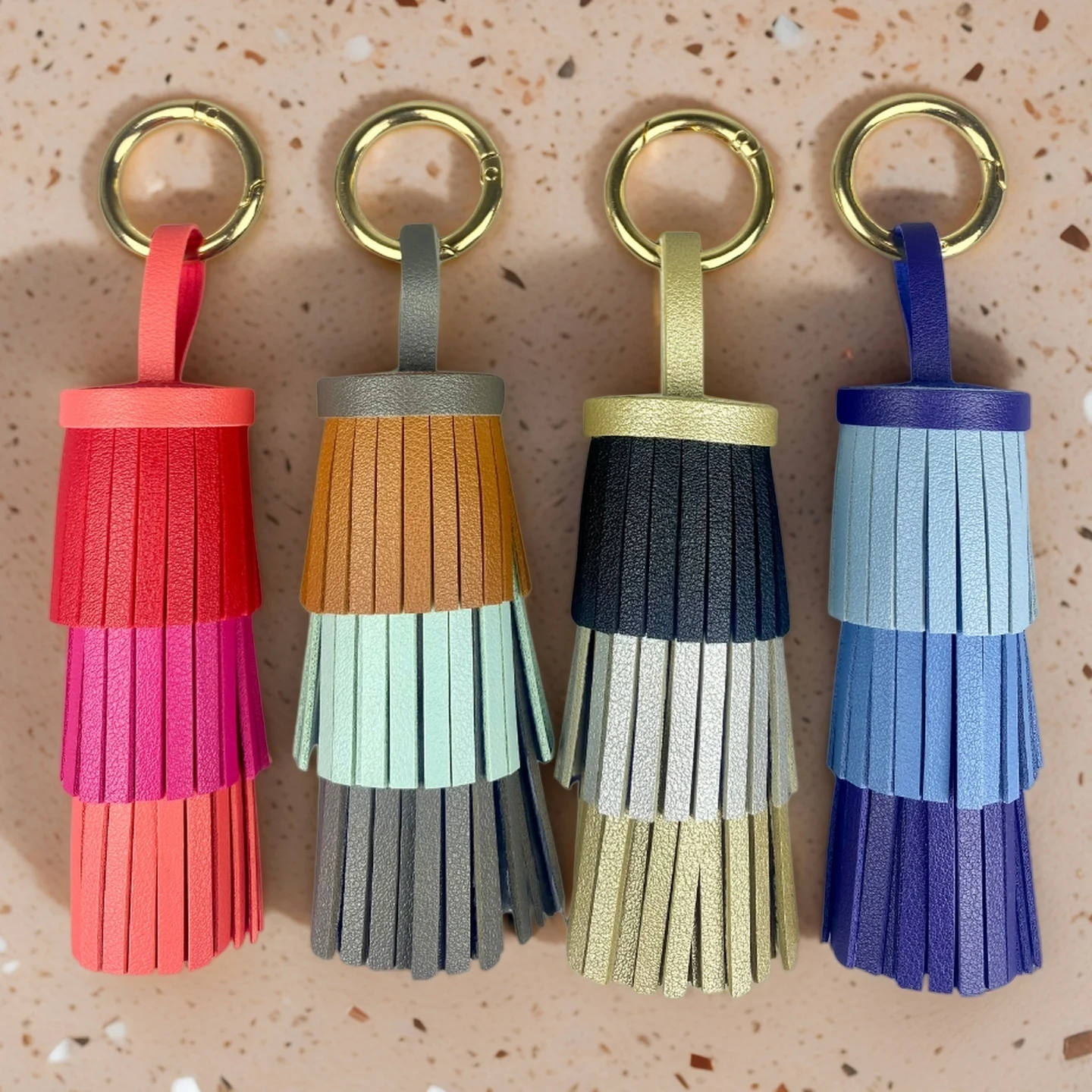 Handmade Bohemian Leather Tassel - Luxuriously Thick Fringe with Large Metal Ring for Bag & Keys-PU Leather-Perfect For Gift
