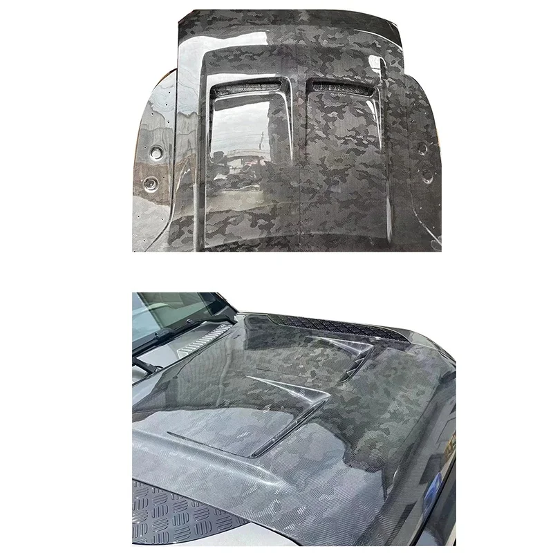 Perfect Fitment Camouflage Dry Carbon Fiber Svr Style Hood Engine Cover for Land Rover Defender