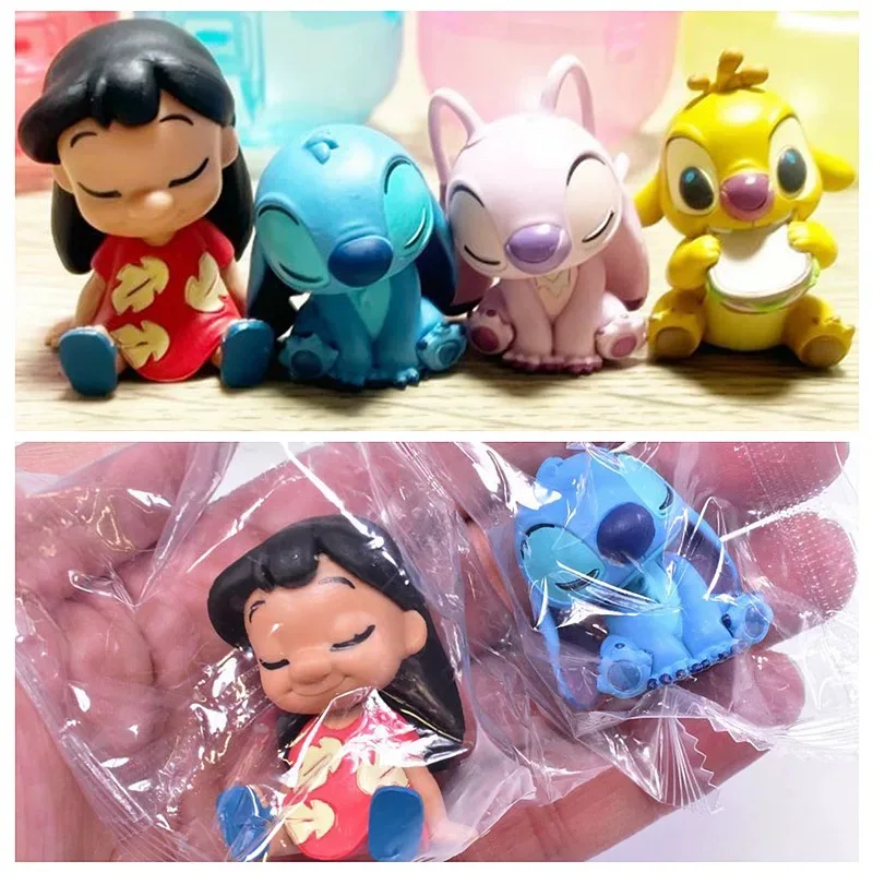 Interstellar Baby Lilo and Stitch Side by Side Sewing Corner kawaii Reuben Action Anime figurine model toy desktop car ornament