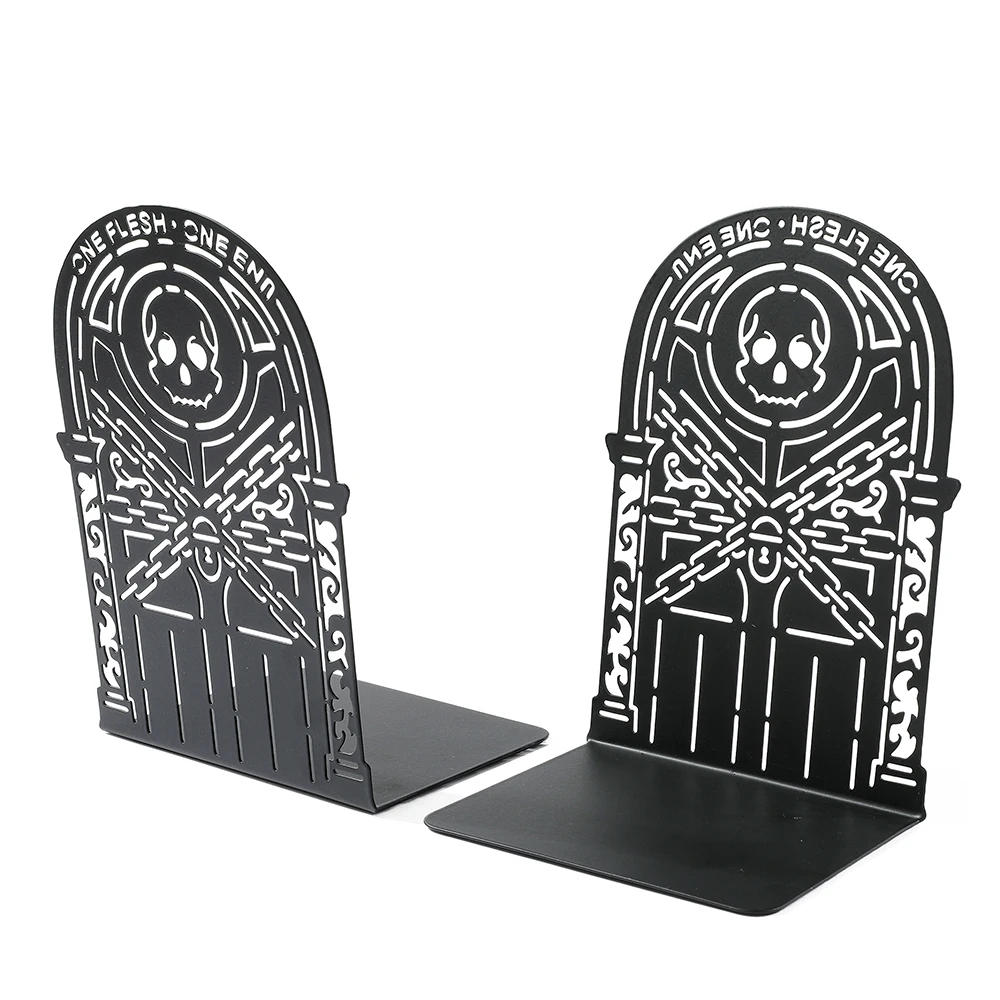 Imagem -03 - Metal Book Ends of Hells Gate Heavy Duty Bookends para Amantes para Organizar Livros Prateleiras de Livros Antiderrapantes Livro de Escritório Termina para Homens