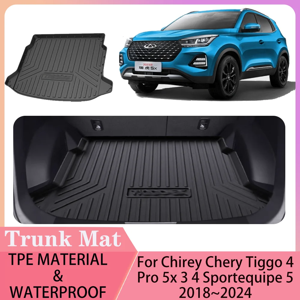 For Chirey Chery Tiggo 4 Pro 5x 3 4 Sportequipe 5 2018~2024 Car TPE WaterProof Boot Cover Scratch Prevention Interior Accessorie