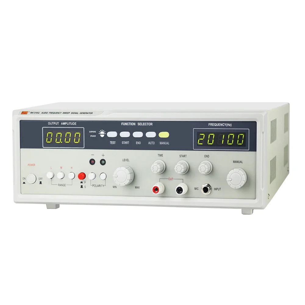 Audio sweep signal generator RK1316G 0.1Vrms--28.5Vrms(100W) with polar-measureable speaker (headset)