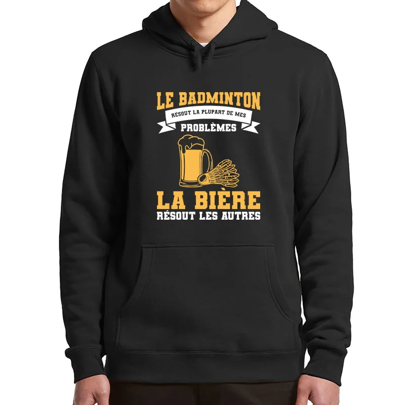 

Badminton Solves Most Of My Problems Hoodies Funny Badminton Sports Beer Lovers Hooded Sweatshirt Casual Soft Pullover