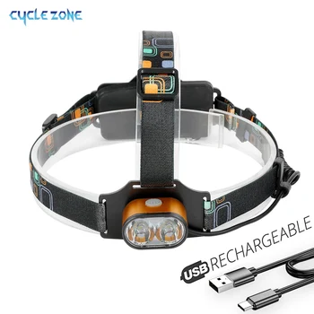 T6 LED faro 18650 batteria USB ricaricabile impermeabile caccia torcia di emergenza luce da campeggio all'aperto 1000 Lumen faro