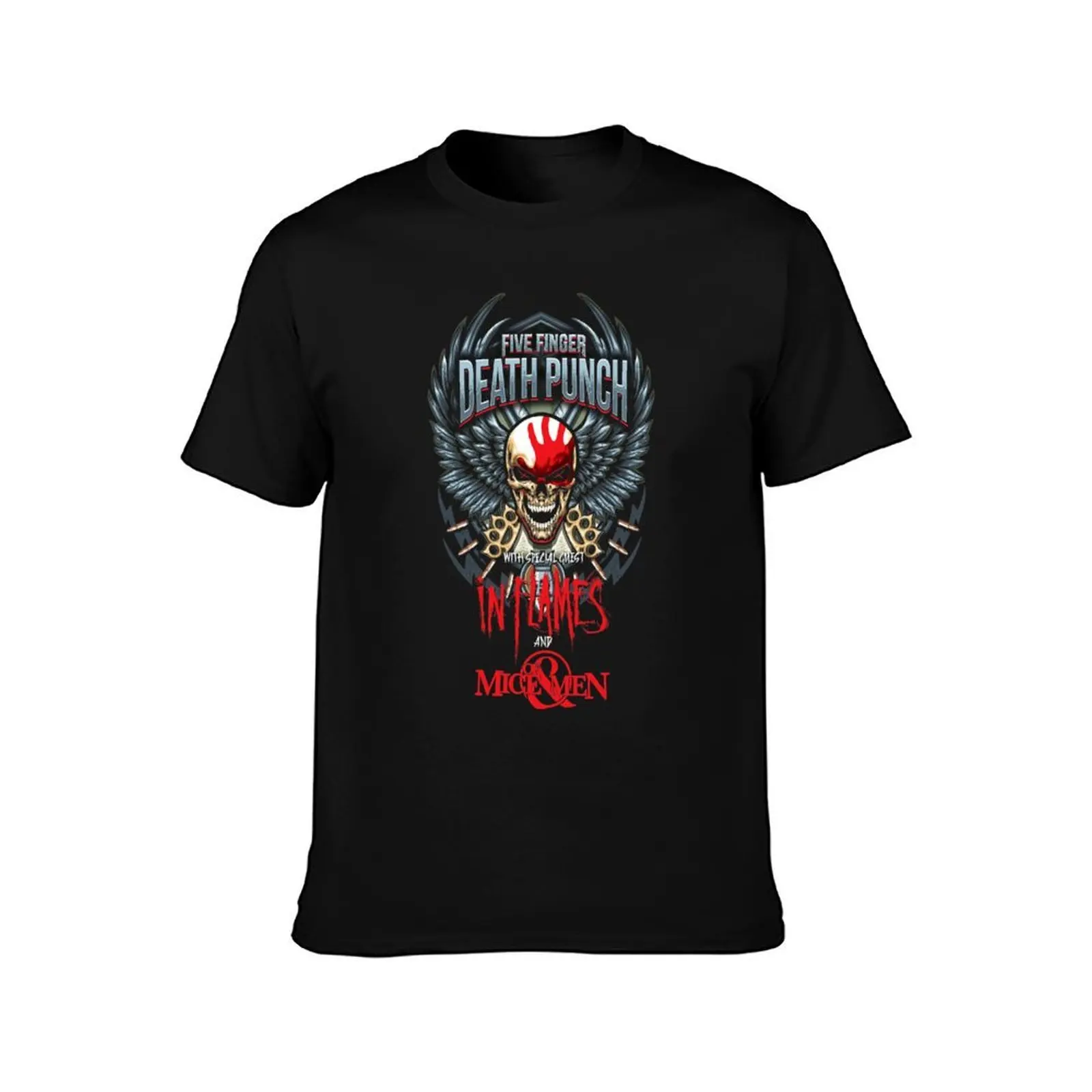 5 FINGER DEATH PUNCH Essential T-Shirt, Summer Casual Cotton Tee, Oversized Streetwear Tops, Vintage Graphic Print, 100% Cotton