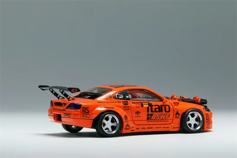 YS Model  1:64 Silvia S15 Marcelo Drift Orange Model Car