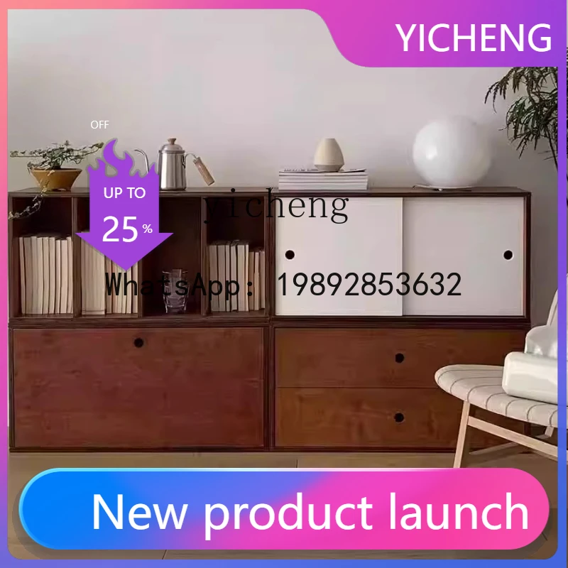 

X1 antique TV cabinet storage retro style ocean board floor rack dining side cabinet combination solid wood decor