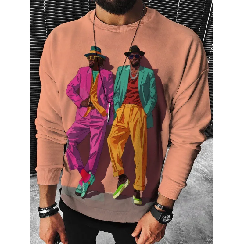 

Autumn Sweatshirt For Men Pullover 3d Cool Men's Graphic Long-Sleeved Printed Tee Oversized O-Neck Hoodies Street Men's Clothing