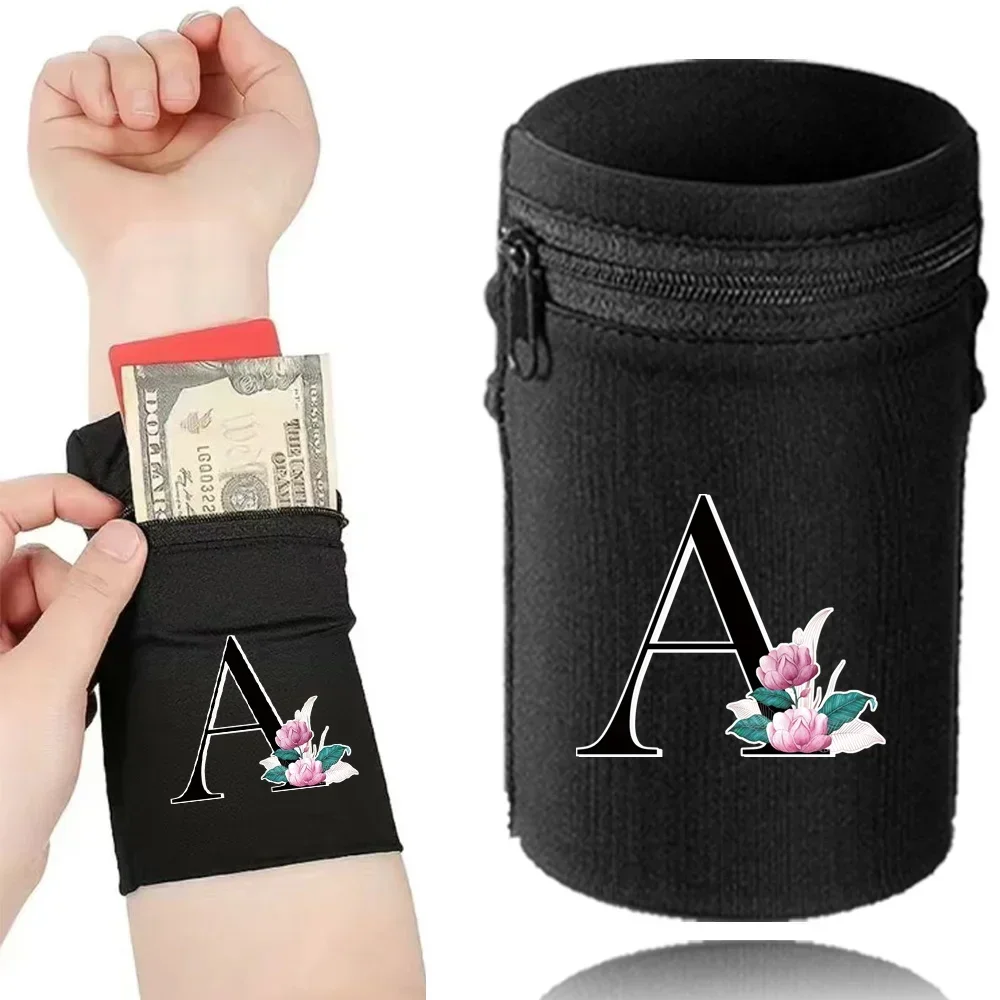 Sports Wristband Bags Wrist Protector Running Sport Safety Black Series Support Brace Wrap Wristband Whitemarble Style Wrist Bag